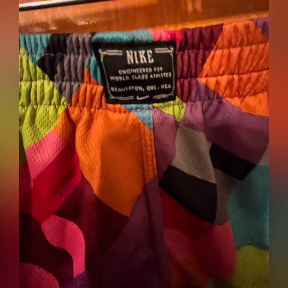 Nike Geometric Light Airy Track Running Shorts Pink Yellow pink multicolor
